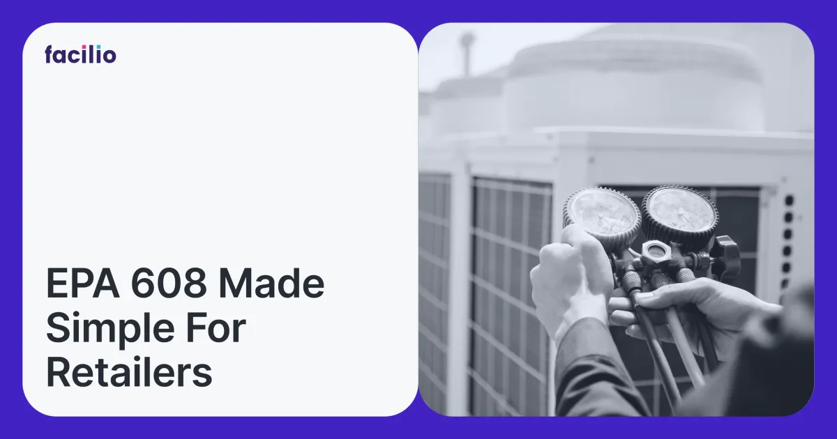 Retail technician checking HVAC gauges for EPA 608 refrigerant compliance