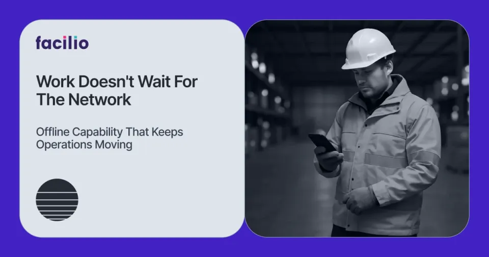 Technician using mobile app in low-signal facility area