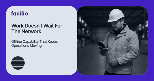 Technician using mobile app in low-signal facility area