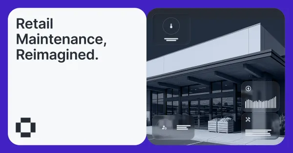 Retail storefront with digital icons, illustrating connected, reimagined maintenance.