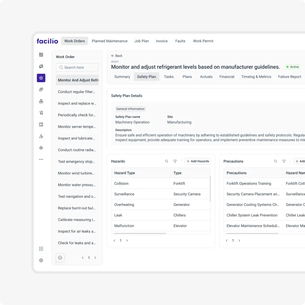 An image showcasing how Facilio helps businesses stay on top of regulatory compliance and routine maintenance.